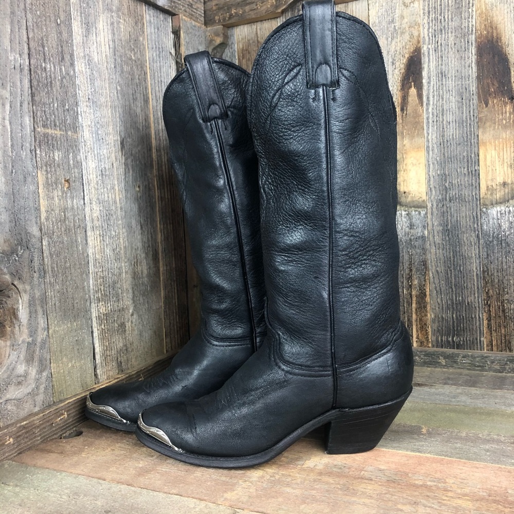 Vintage Black Abilene Cowboy Boot